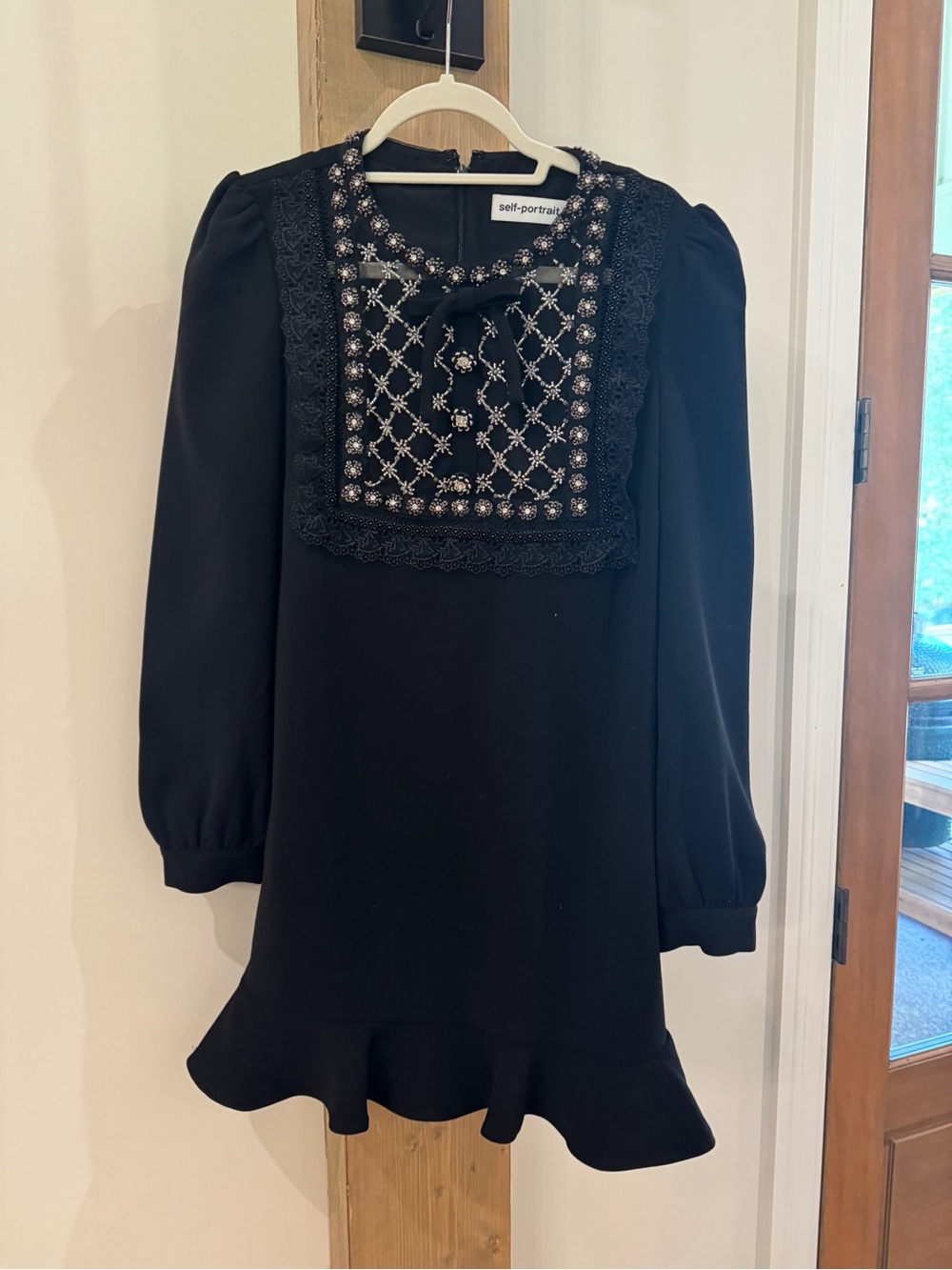 Self Portrait black crepe dress. Size 8. Worn 2 times
